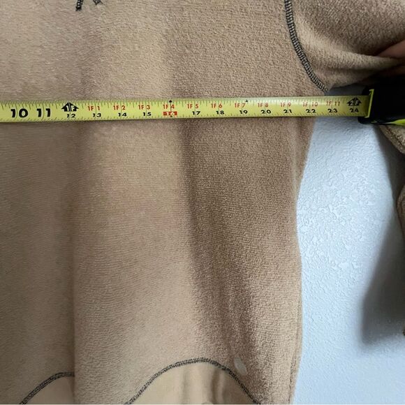 OUTERKNOWN Mens Fuzzy Crewneck Sweatshirt Size M Tan - Picture 8 of 8